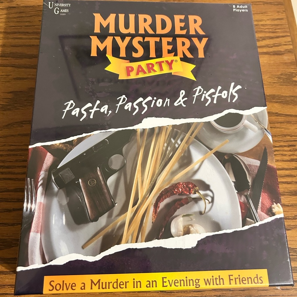 Murder Mystery Party Game-Pasta, Passion & Pistols-Adult Game/NIB